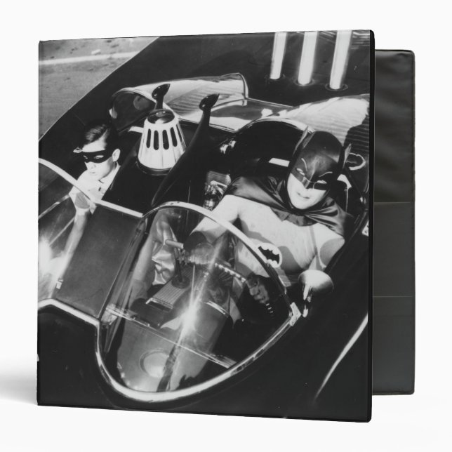 Robin and Batman in Batmobile 3 Ring Binder (Front/Inside)
