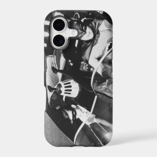 Robin and Batman in Batmobile iPhone 17 Case