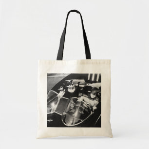 Robin and Batman in Batmobile Tote Bag