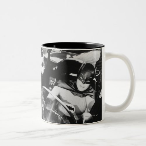 Robin and Batman in Batmobile Two_Tone Coffee Mug