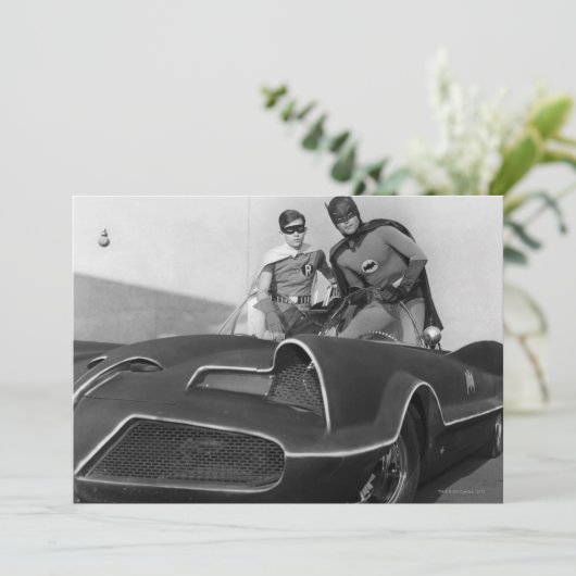 Robin and Batman Standing in Batmobile (Standing Front)