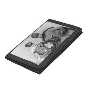 Robin and Batman Standing in Batmobile Trifold Wallet