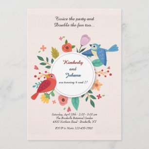 Robin and Blue Jay Invitation