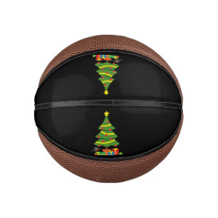 Robin And Colorful Presents Under Christmas Tree Mini Basketball