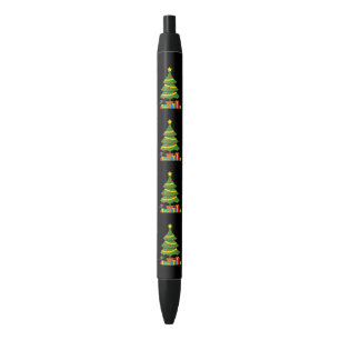Robin And Colorful Presents Under Christmas Tree Pen