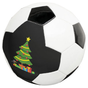 Robin And Colorful Presents Under Christmas Tree Soccer Ball