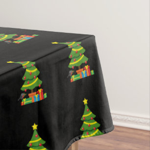 Robin And Colorful Presents Under Christmas Tree Tablecloth