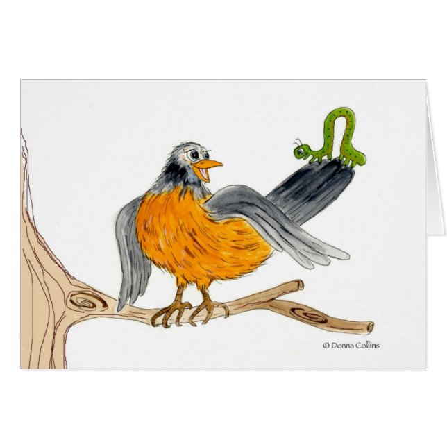 Robin and Green Inch Worm Cards (Front Horizontal)