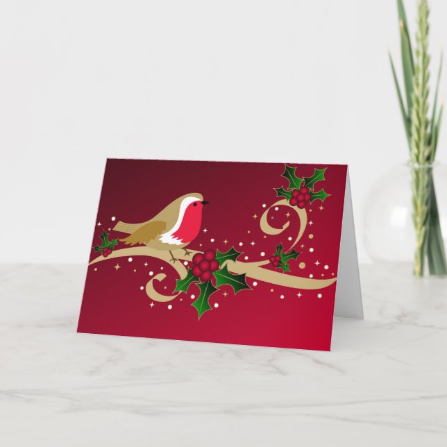 Robin and holly - Card (Front)