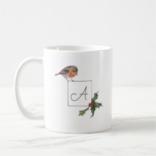 Robin and Holly Christmas Mug