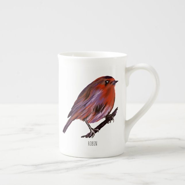 Robin Bird Bone China Mug (Right)