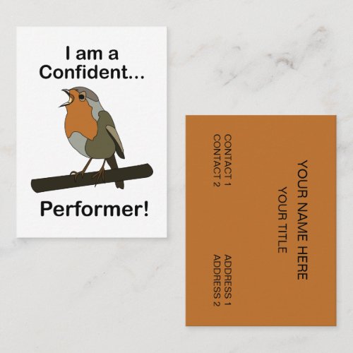 Robin Bird Confident Performer Karaoke Event  Business Card