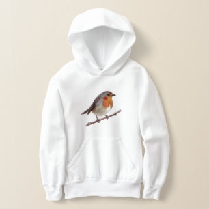  Robin Bird (Erithacus Rubecula) Girl's Hoodie