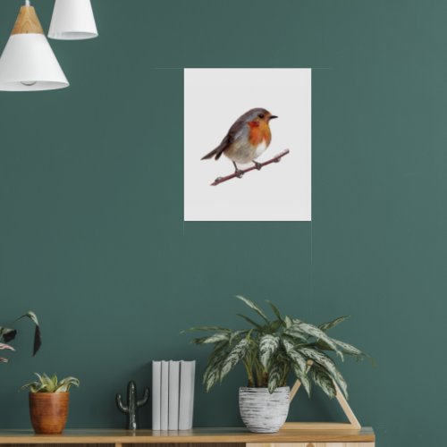 Robin Bird Erithacus Rubecula Poster