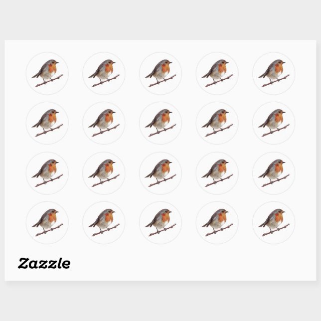 Robin Bird (Erithacus Rubecula) Sticker (Sheet)