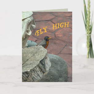 Robin bird garden Fly High personalize birthday? Card