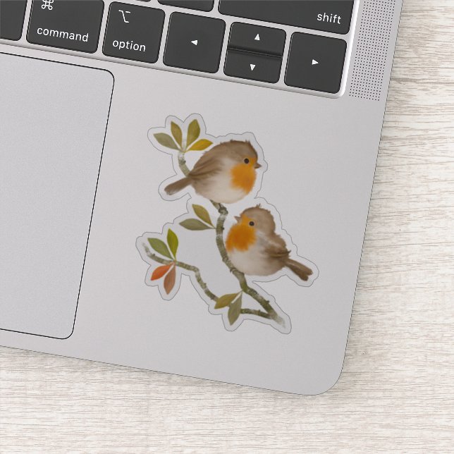 Robin Birds Custom-Cut Vinyl Stickers (Detail)