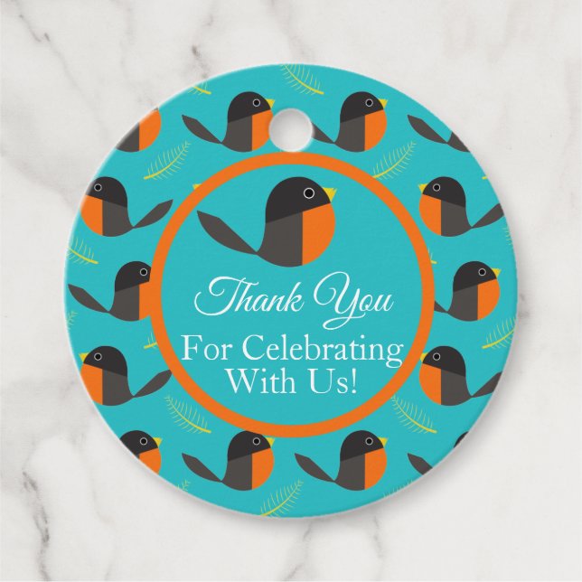 Robin Birds  Favor Tags (Front)