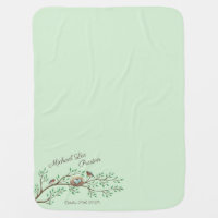 Robin Birds Nest Eggs Spring Baby Shower Baby Blanket