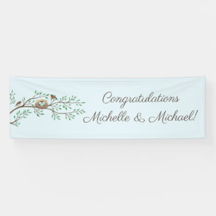 Robin Birds Nest Eggs Spring Baby Shower Banner