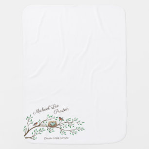 Robin Birds Nest Eggs Spring Baby Shower Blanket