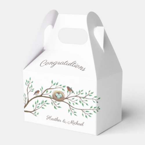 Robin Birds Nest Eggs Spring Baby Shower Favor Boxes