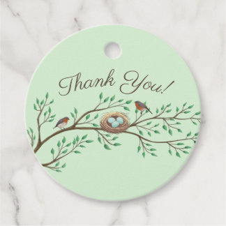 Robin Birds Nest Eggs Spring Baby Shower Favor Tags