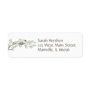 Robin Birds Nest Eggs Spring Baby Shower Label