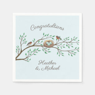 Robin Birds Nest Eggs Spring Baby Shower Napkins