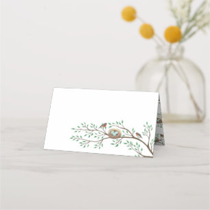 Robin Birds Nest Eggs Spring Baby Shower Place Card