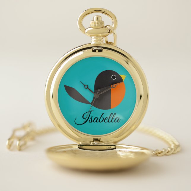 Robin Birds  Pocket Watch (Inside)