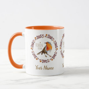 Robin Botanical vintage Flowers for bird lover Mug