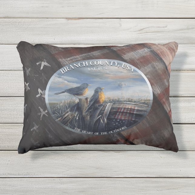 Robin Branch Co. MICH. Outdoor Pillow (Front)