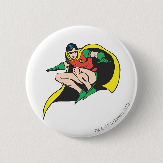 Robin Crouches Pinback Button (Front)