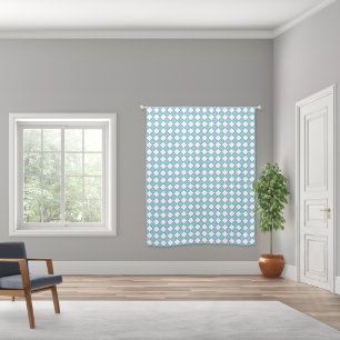 Robin Egg Blue and White Chevron Pattern Blackout Curtains