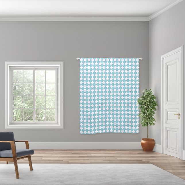 Robin Egg Blue and White Chevron Pattern Blackout Curtains (Wide)