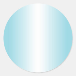 Robin Egg Blue and White Gradient Blank Classic Round Sticker