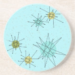 Robin Egg Blue Atomic Starburst Sandstone Coaster<br><div class="desc">This Robin’s Egg Blue Iconic Atomic Starbursts Sandstone Coaster pattern features iconic atomic starbursts. That’s right! The old school, robin’s egg blue colored background with gold speckles is the perfect backdrop for the vibrant turquoise, soothing celery, and kitschy pear green colored circles. The spots of color are sporadically placed in...</div>