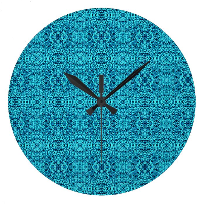 Robin Egg Blue Boho Chic Pattern Wall Clock