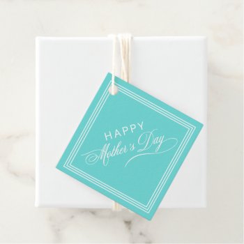 Robin Egg Blue Calligraphy Mother's Day Favor Tags by DP_Holidays at Zazzle