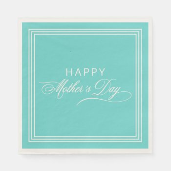 Robin Egg Blue Calligraphy Mother's Day Napkins by DP_Holidays at Zazzle