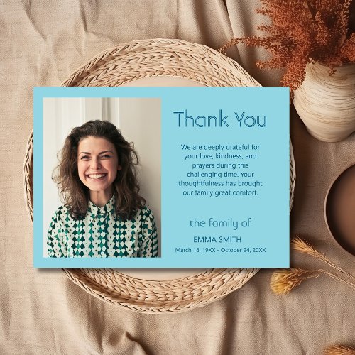 Robin Egg Blue Classic Photo Funeral Sympathy
