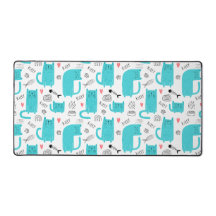 Robin Egg Blue Cute Cat Pattern