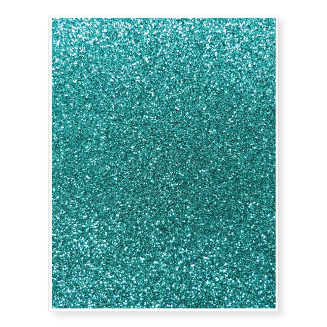 Robin egg blue glitter temporary tattoos (Front)