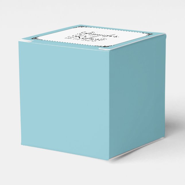 Robin Egg Blue Posh Wedding Favor Box (Front Side)