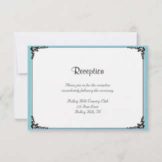 Robin Egg Blue Posh Wedding Reception Invitation