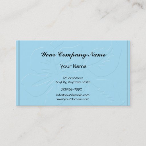 Customizable Robin Egg Blue Tone on Tone Hibiscus Business Card