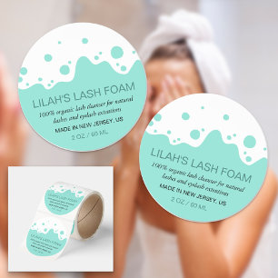 Robin Egg Blue White Foam Beauty Product  Classic Round Sticker
