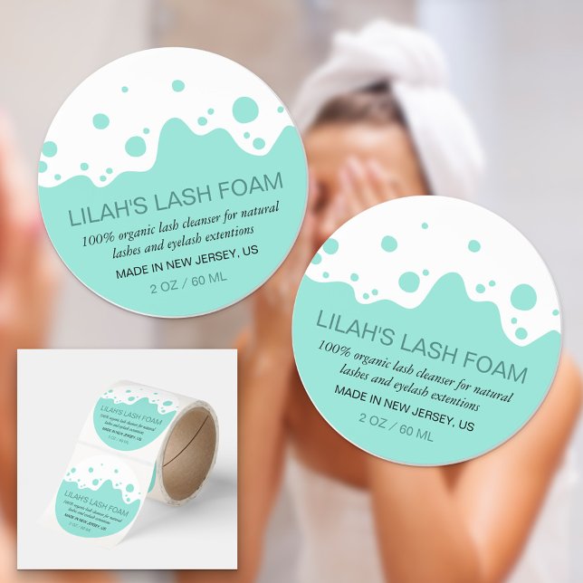 Robin Egg Blue White Foam Beauty Product  Classic Round Sticker (Creator Uploaded)