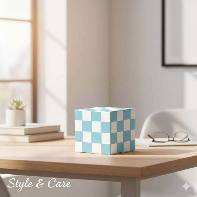 Robin Egg Blue with White Square Pattern Classic Favor Boxes (Robin Egg Blue with White Square Pattern Classic Favor Boxes)